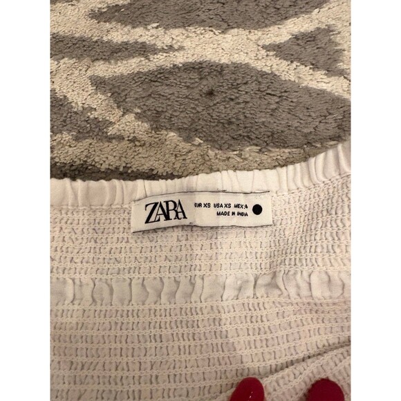 Zara Floral Embroidered Ruffle Mini Skirt with Tassels - Picture 5 of 5